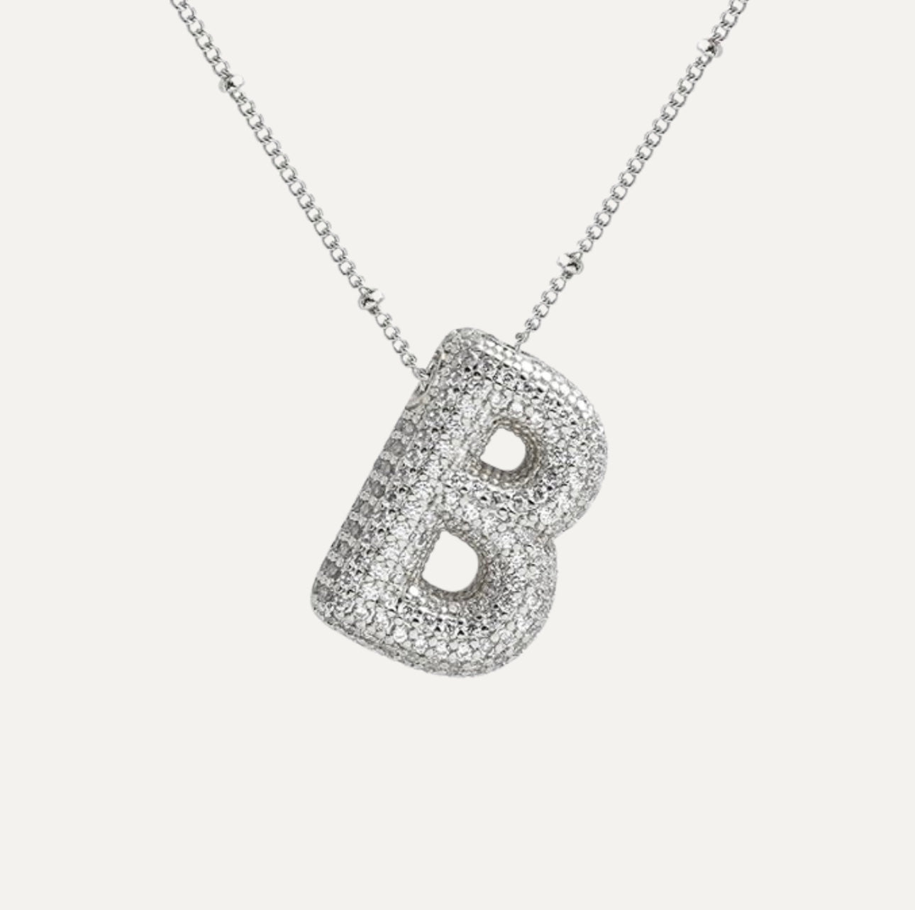 Diamond bubble letter nacklace