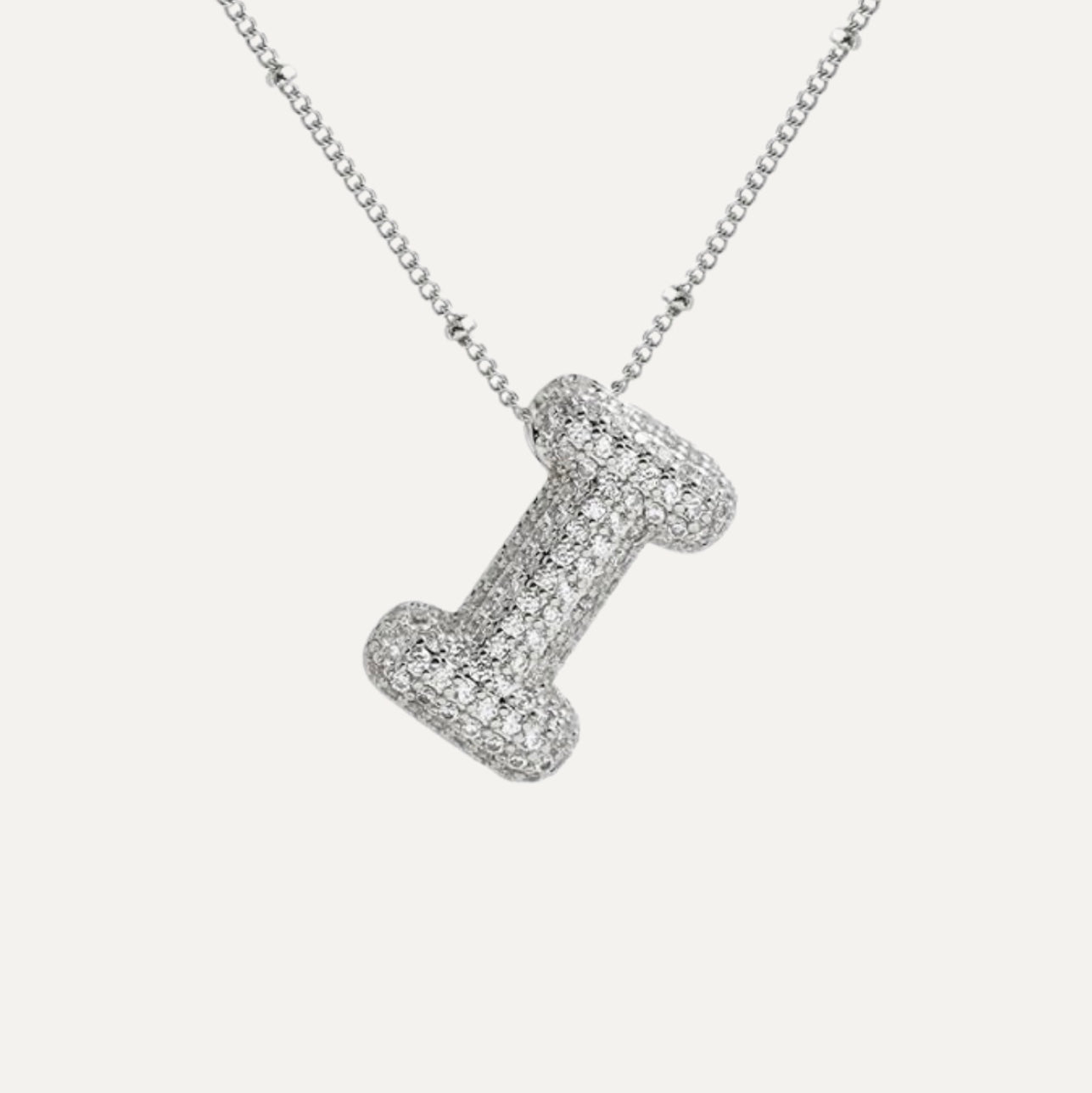 Diamond bubble letter nacklace