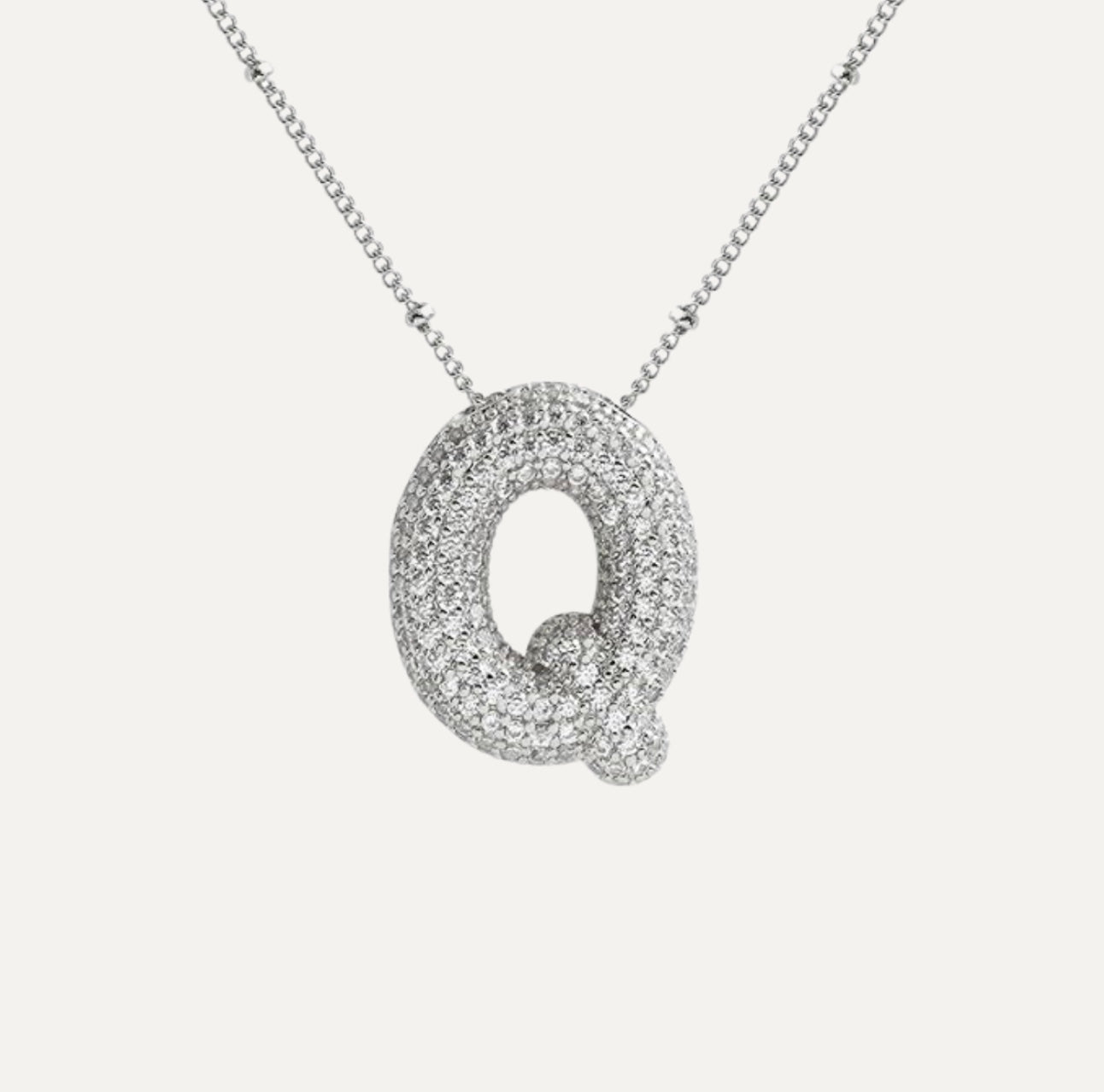 Diamond bubble letter nacklace