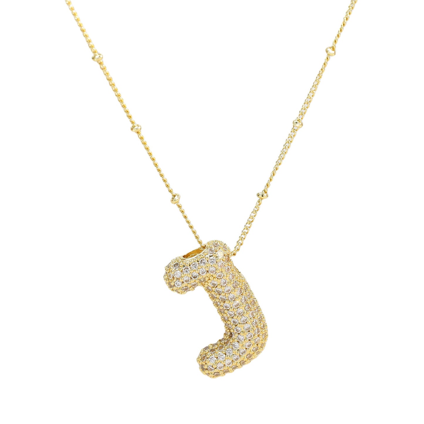 Diamond bubble letter nacklace