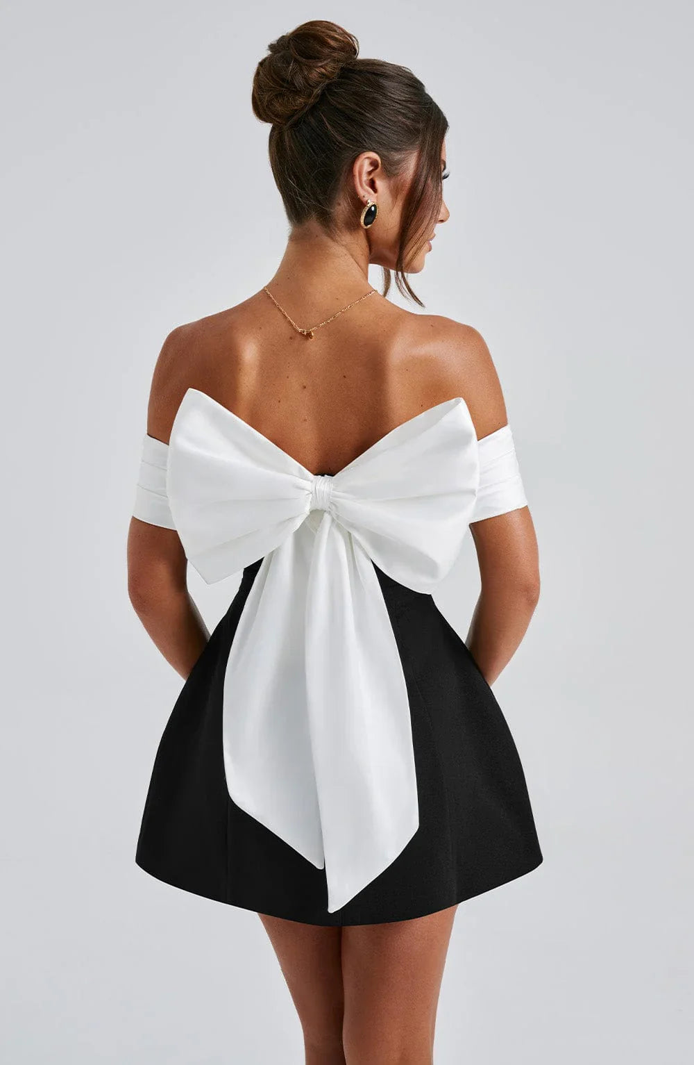 NOELLE MINI DRESS - BLACK/WHITE