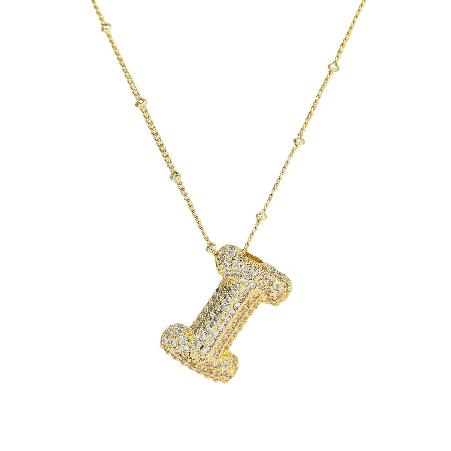 Diamond bubble letter nacklace